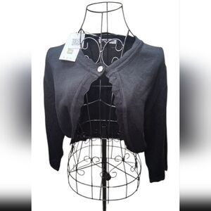 NWT Grace Karin Black Cropped Cardigan